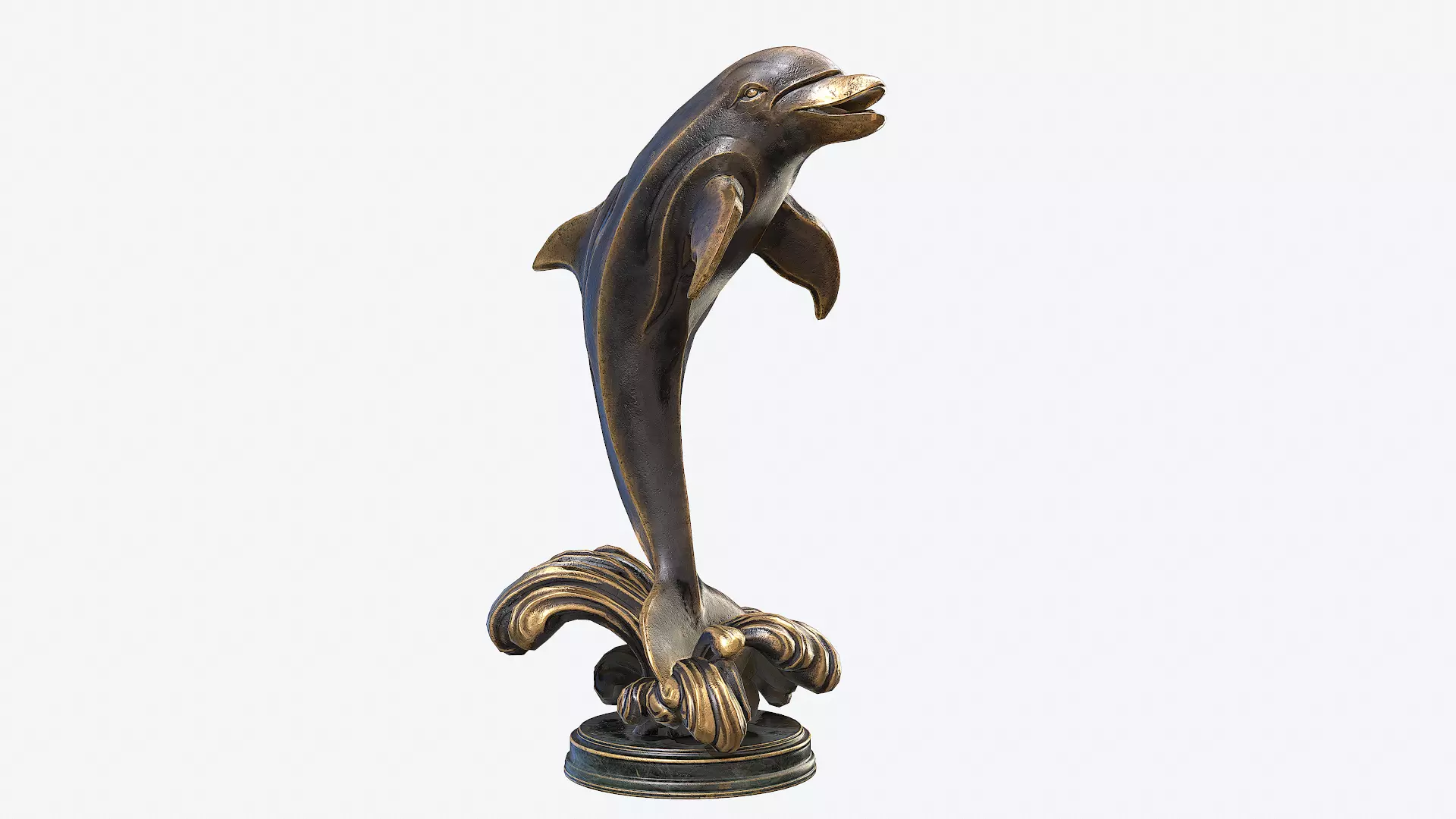 Dolphin Sculpture Low-poly 3D model_0