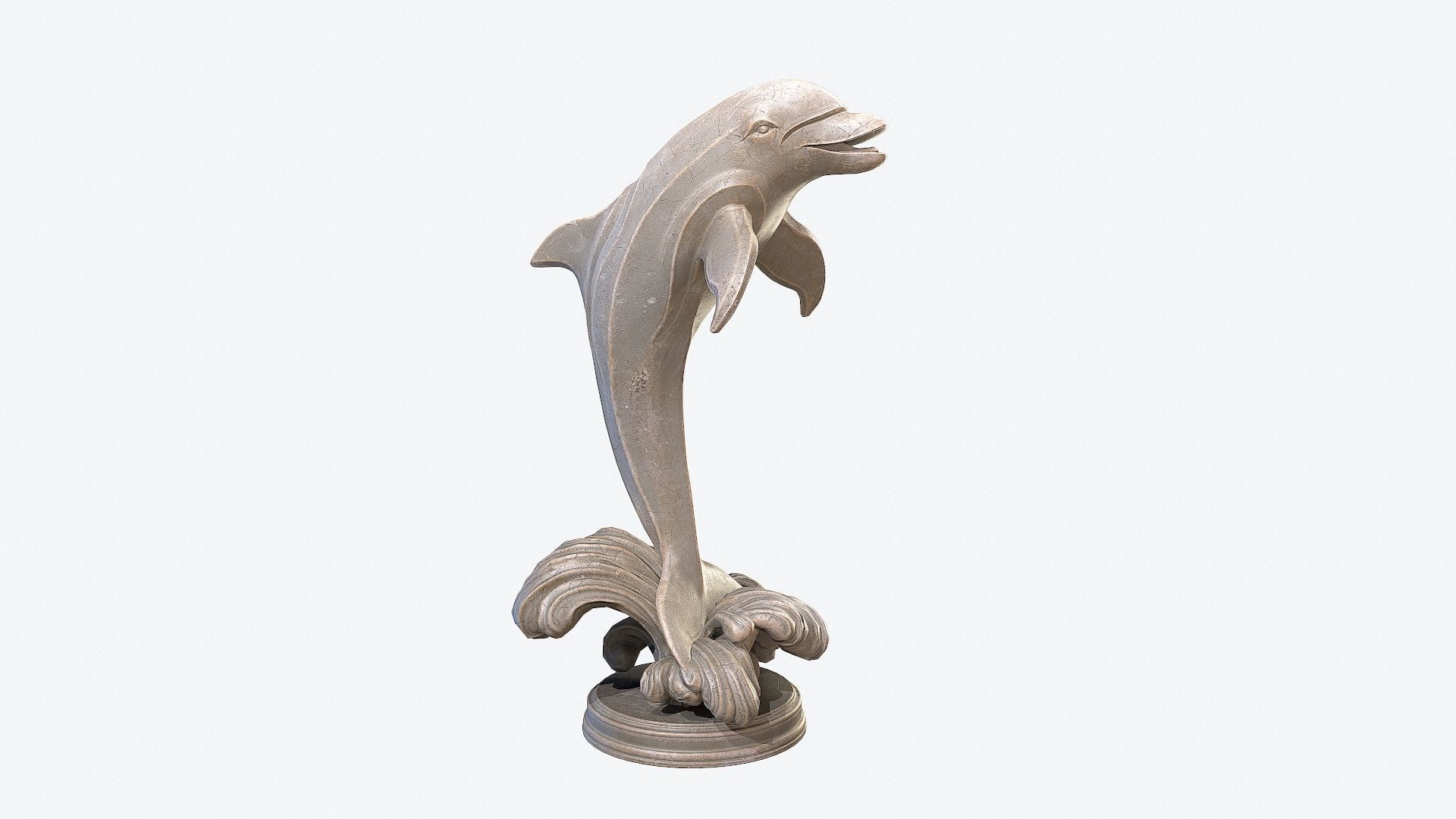 Dolphin Sculpture Low-poly 3D model_4