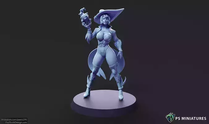 Arcane Witch Pose 1 - 6 Variants and Pinup 3D print model