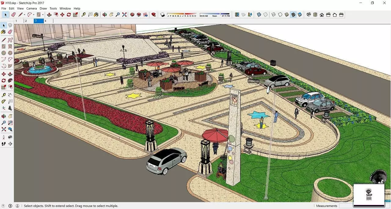 Sketchup Landscape Park H10 Free 3D model