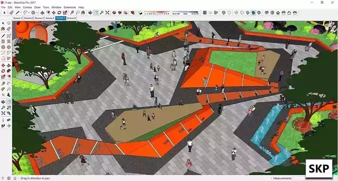 Sketchup Landscape Park J1 3D model