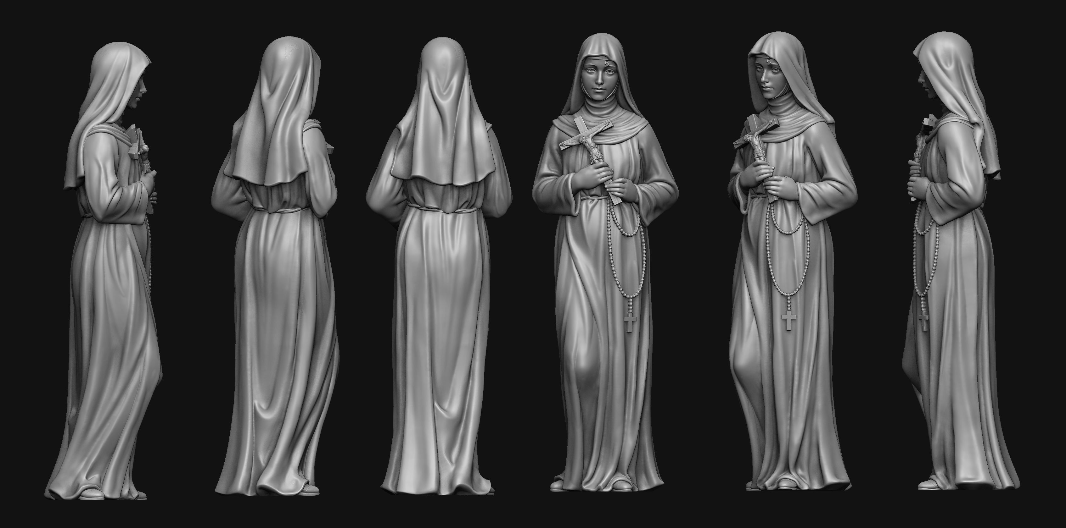 St Rita Statue 3D print model_1