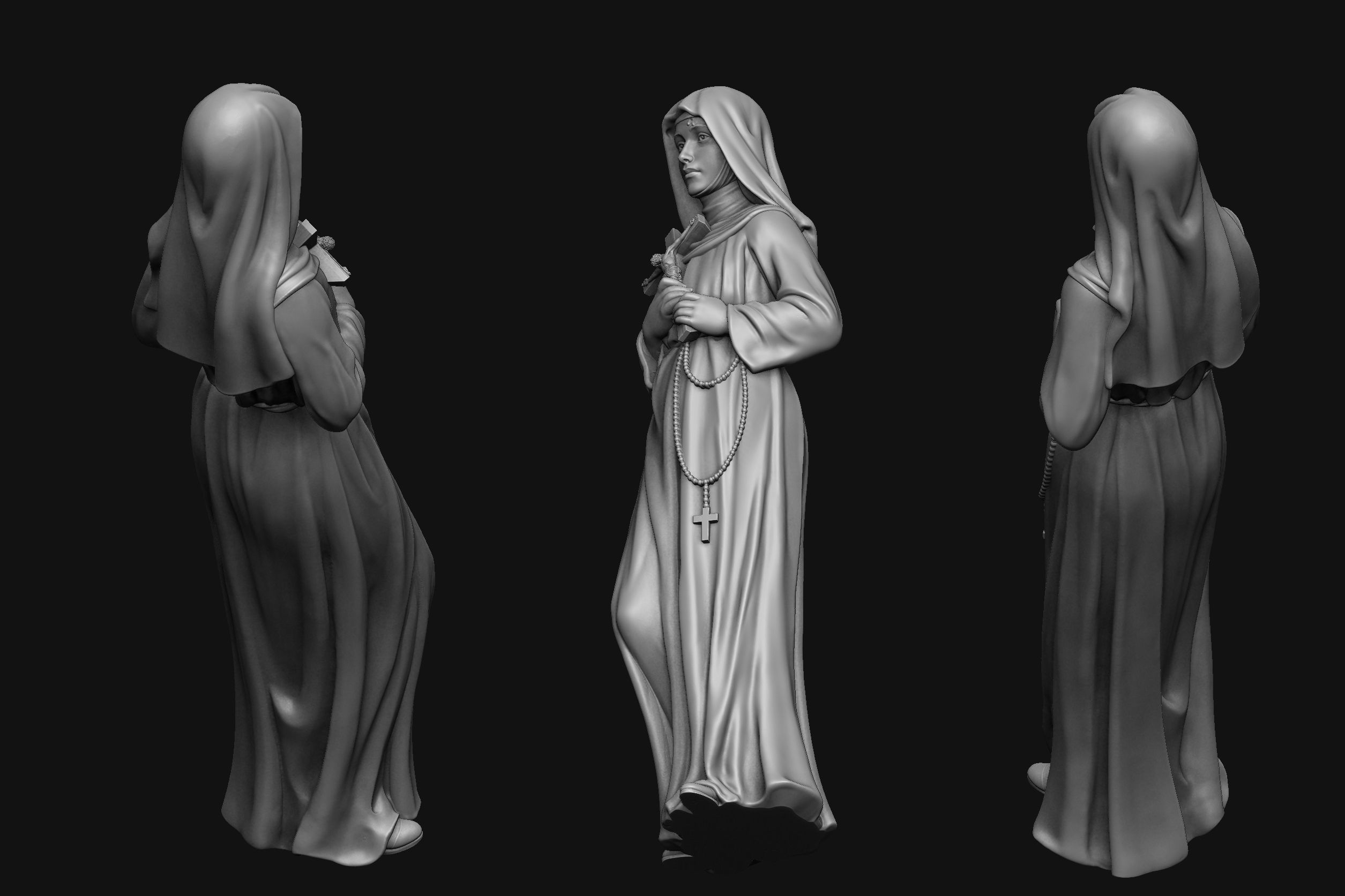 St Rita Statue 3D print model_3