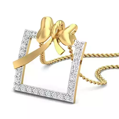 Pendant 3dm STL FBX OBJ Render Details diamond in gold