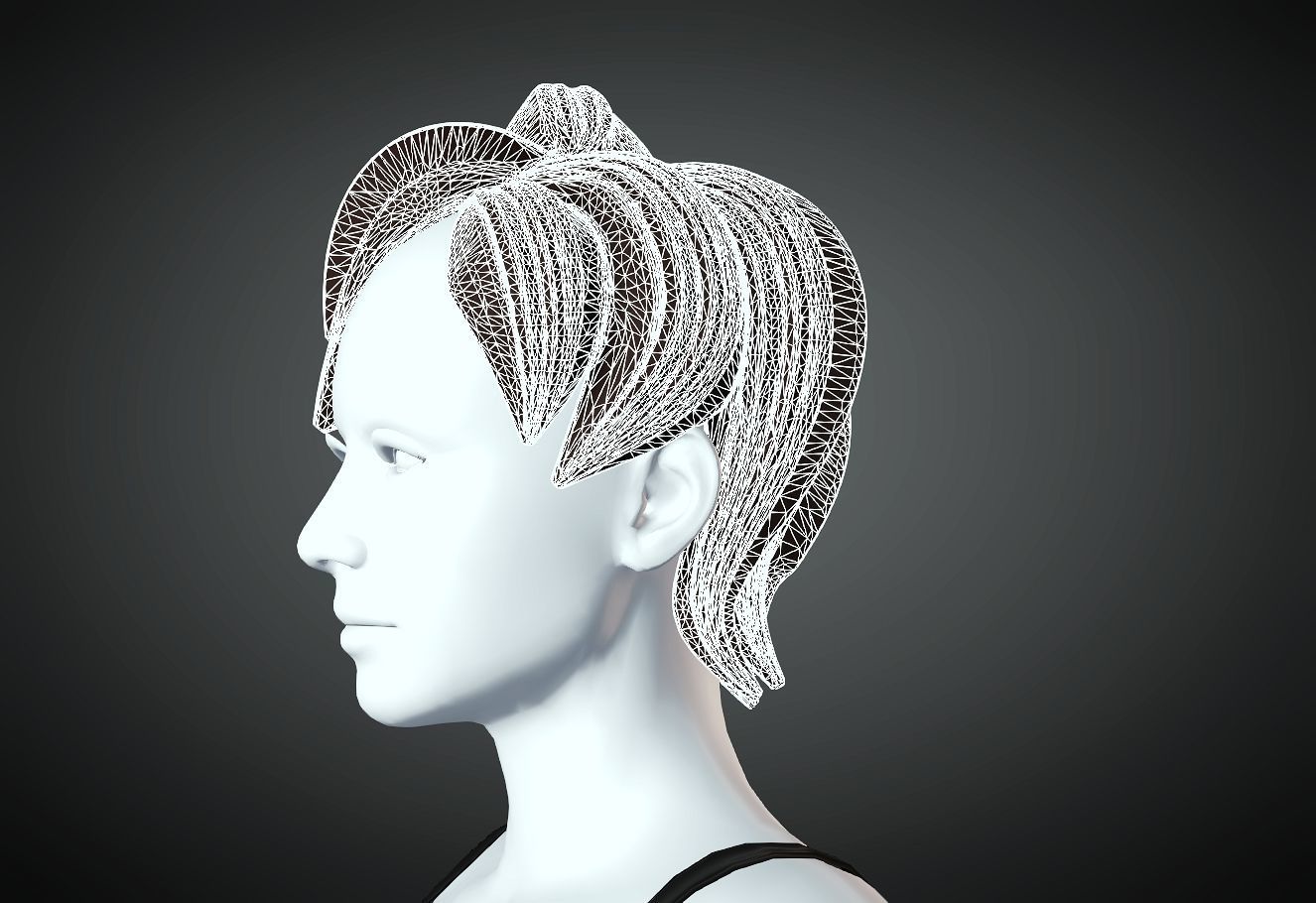 3D Hair style for Female 12 3D model 3D print model_5