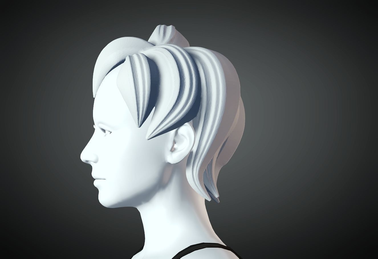 3D Hair style for Female 12 3D model 3D print model_1