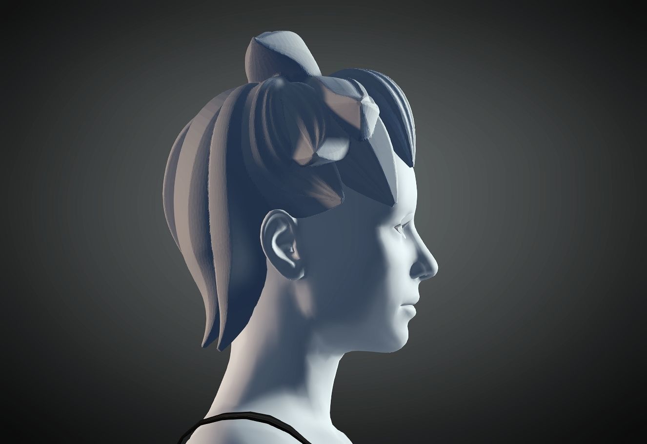 3D Hair style for Female 12 3D model 3D print model_2