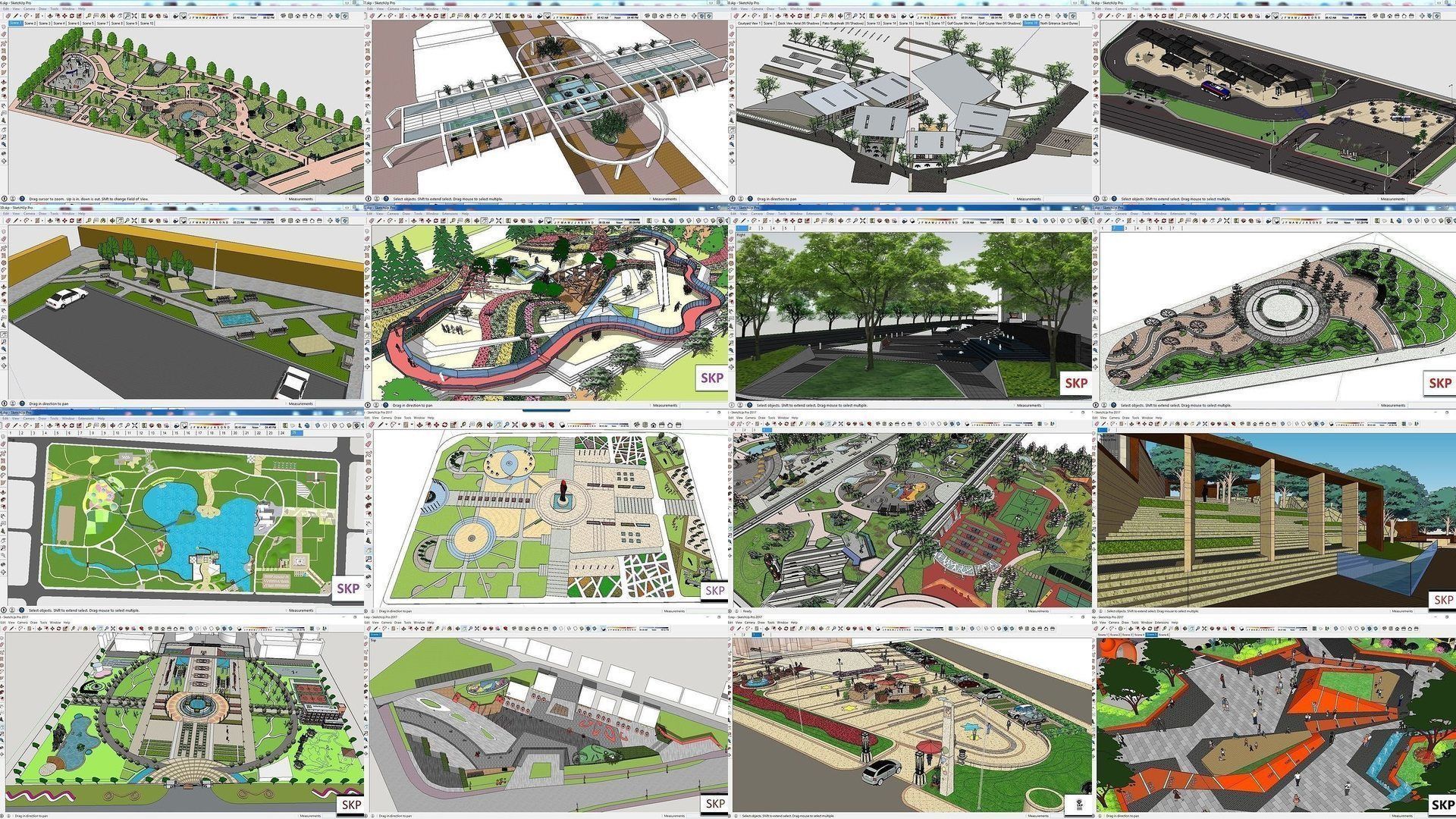 Collection 28 Sketchup Landscape and Park models _3