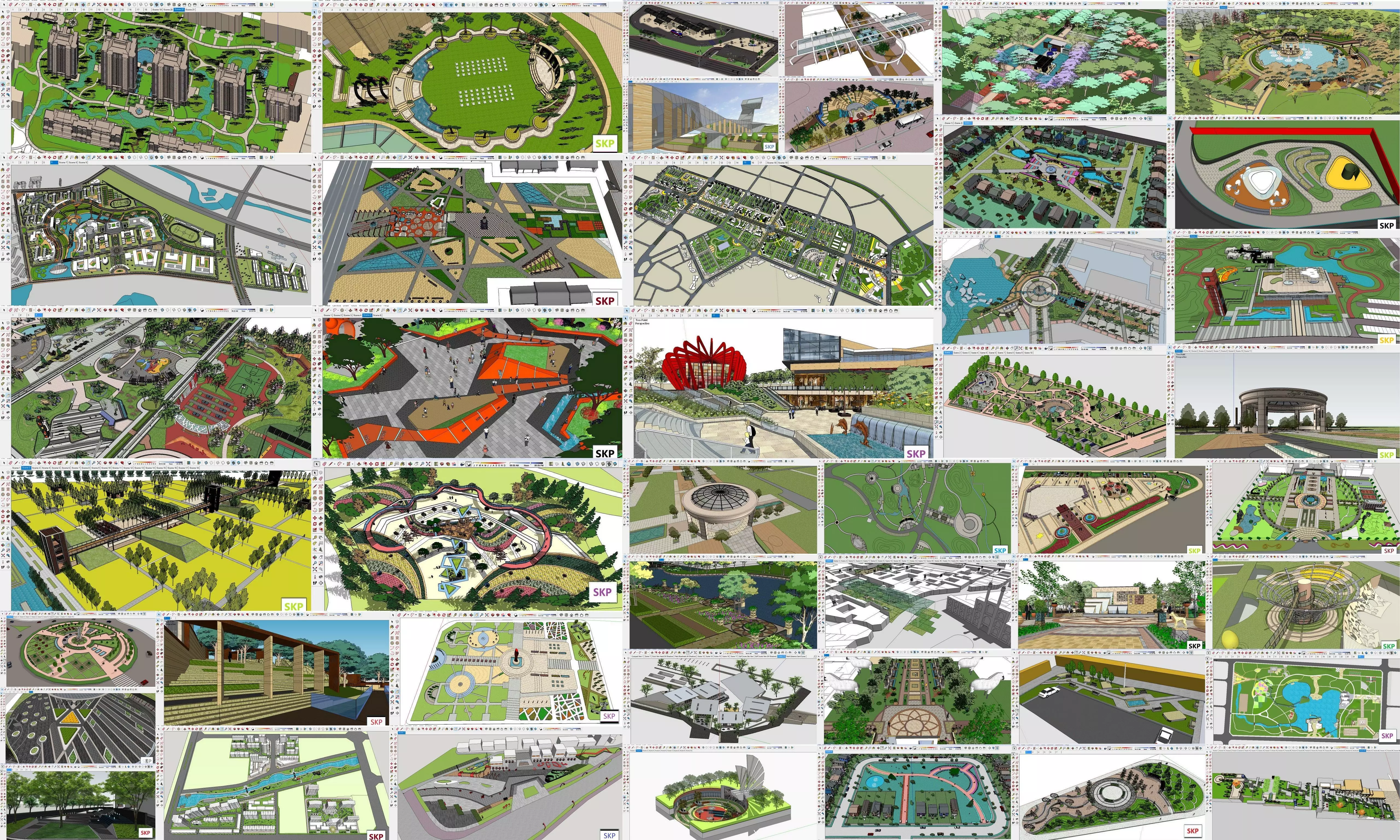 Collection 28 Sketchup Landscape and Park models _0