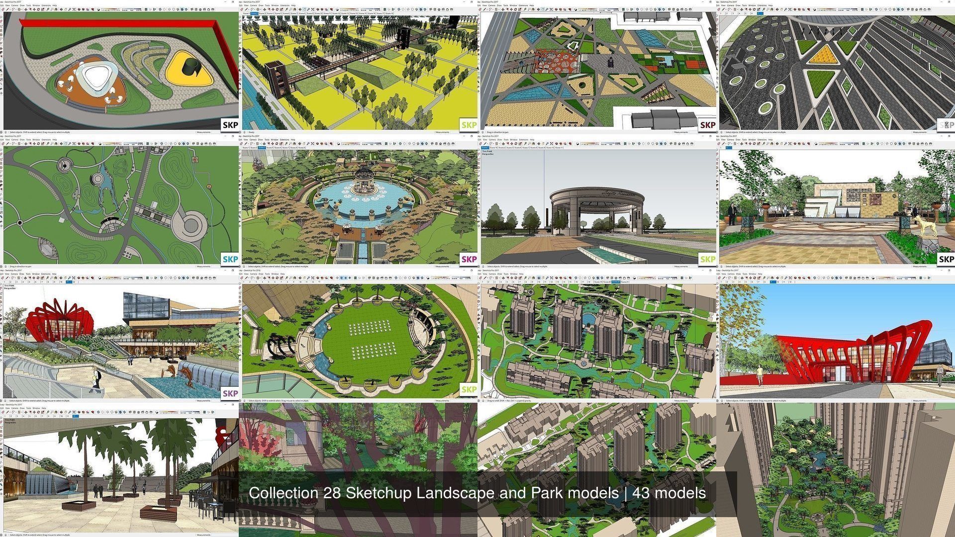 Collection 28 Sketchup Landscape and Park models _4