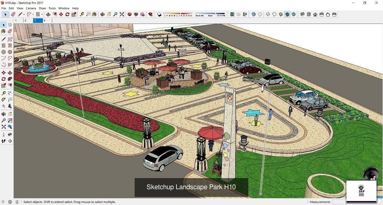 Collection 28 Sketchup Landscape and Park models _36