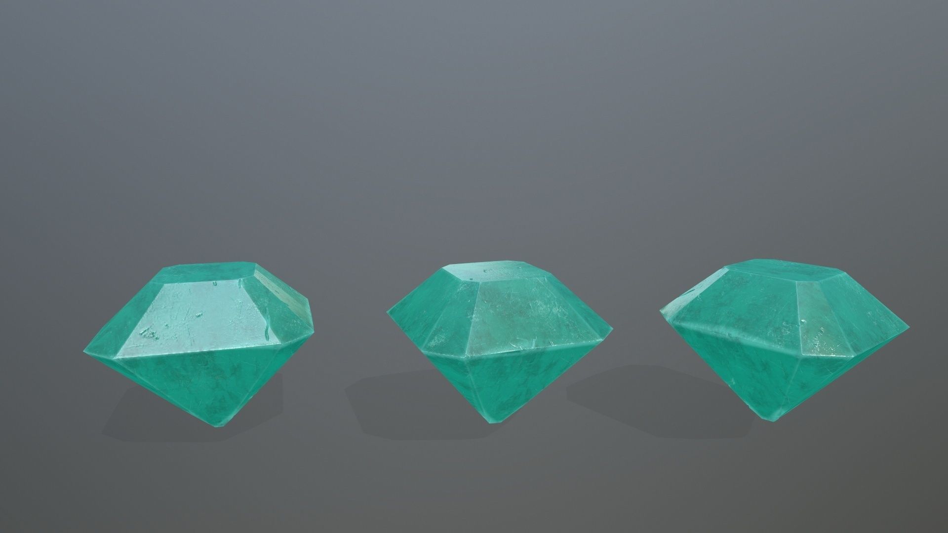 Gem Set emeralds in shapes and sizes Low-poly 3D model_10