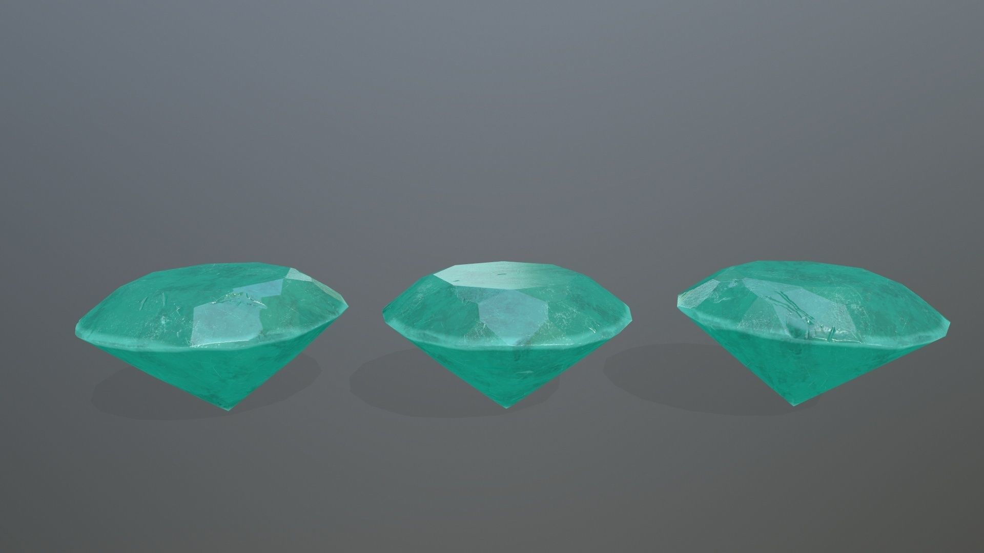 Gem Set emeralds in shapes and sizes Low-poly 3D model_3