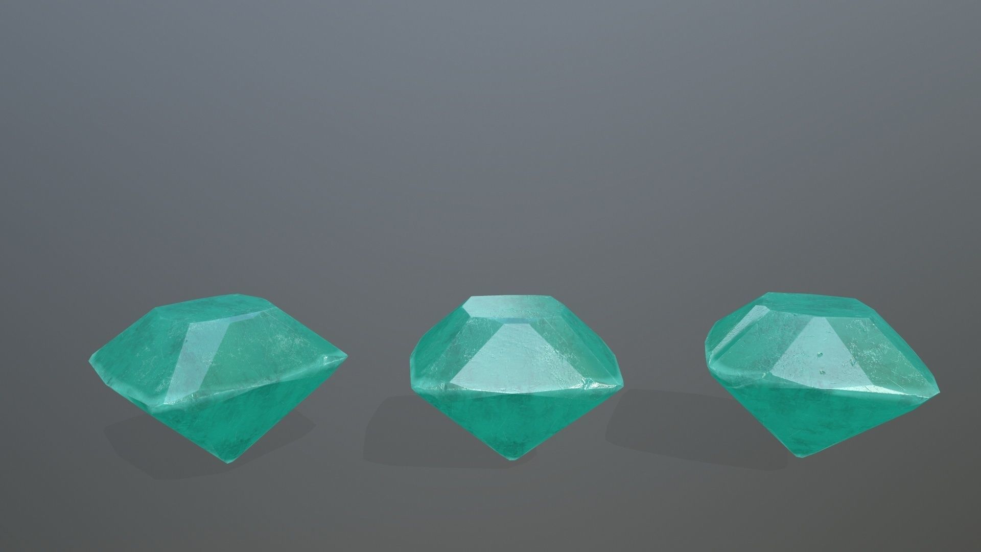 Gem Set emeralds in shapes and sizes Low-poly 3D model_6