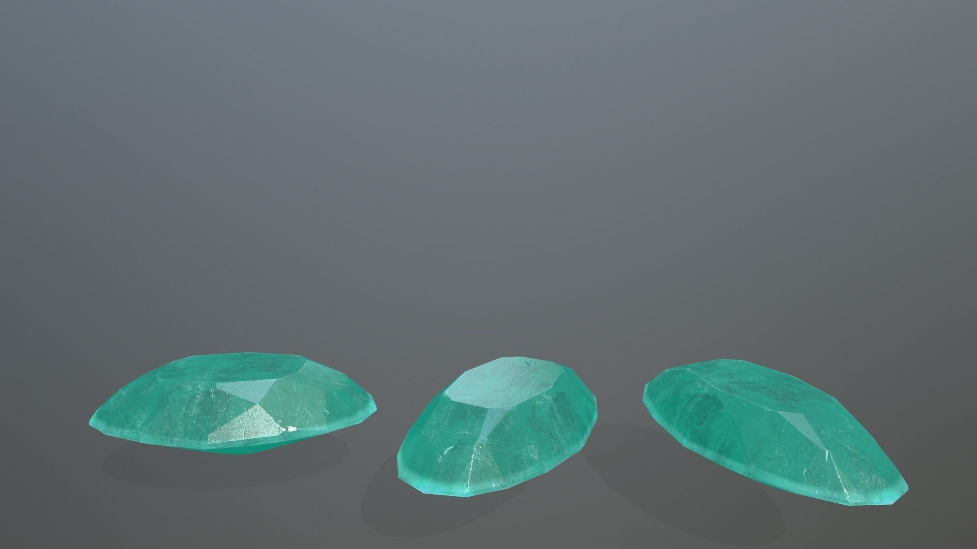 Gem Set emeralds in shapes and sizes Low-poly 3D model_12