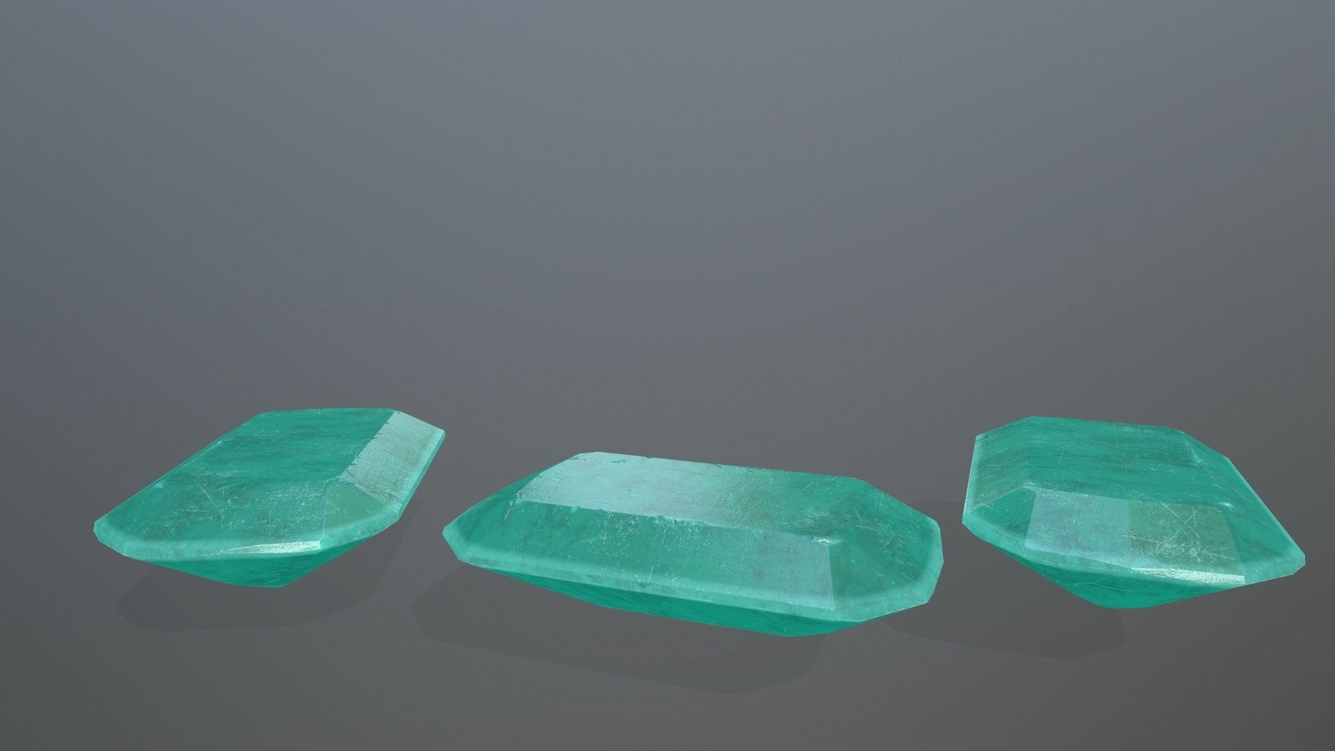 Gem Set emeralds in shapes and sizes Low-poly 3D model_8