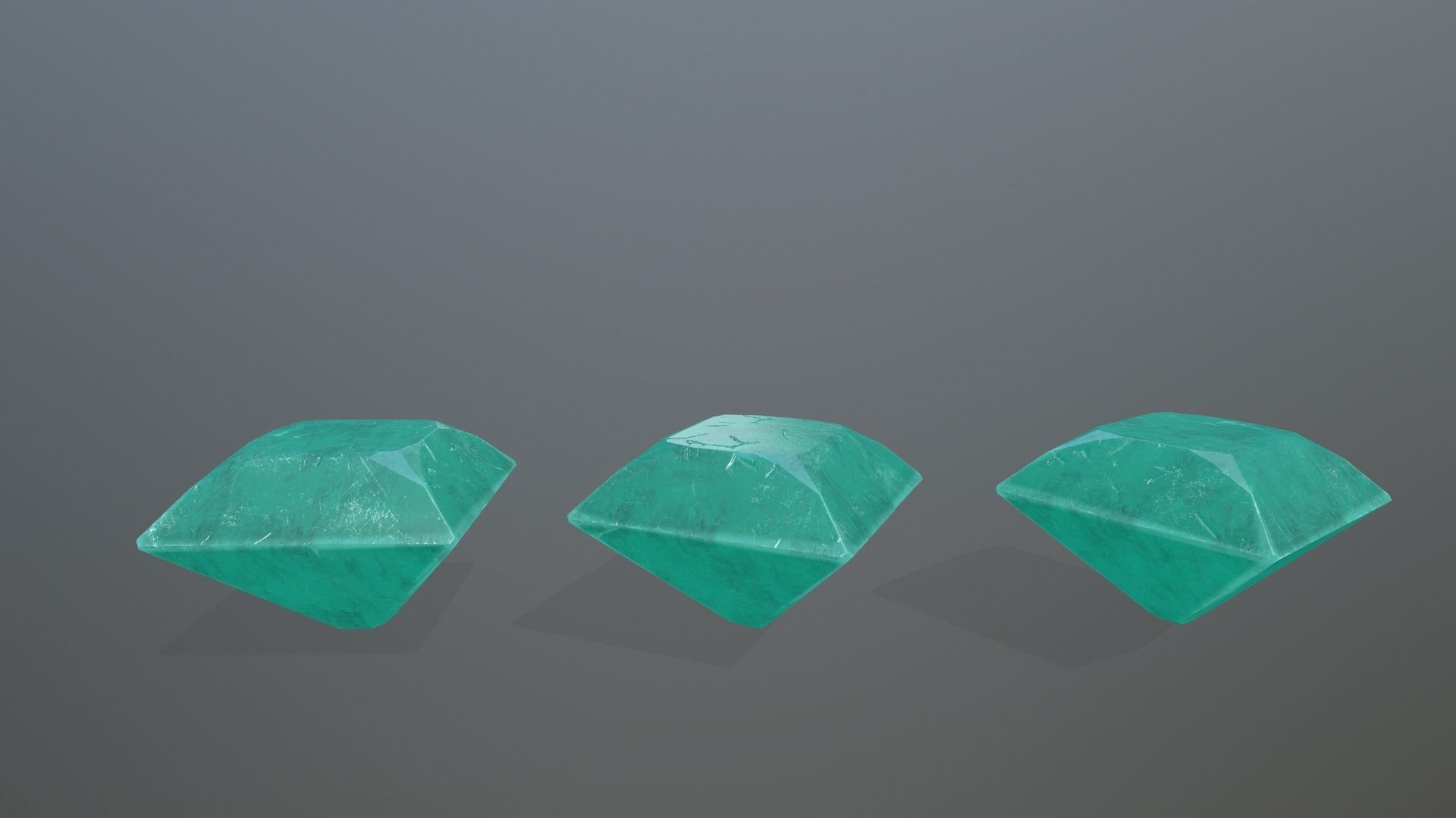 Gem Set emeralds in shapes and sizes Low-poly 3D model_5