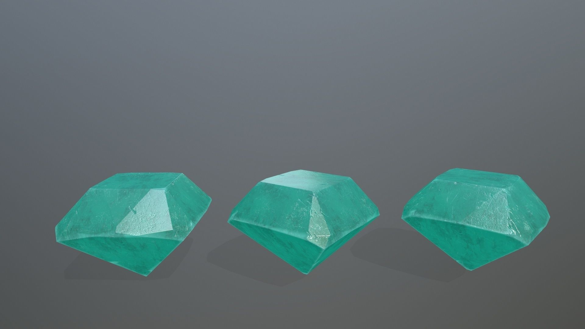 Gem Set emeralds in shapes and sizes Low-poly 3D model_11