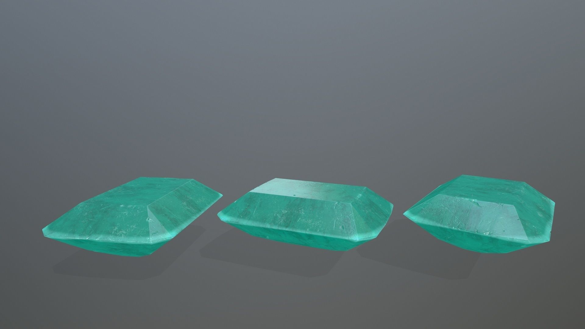 Gem Set emeralds in shapes and sizes Low-poly 3D model_4