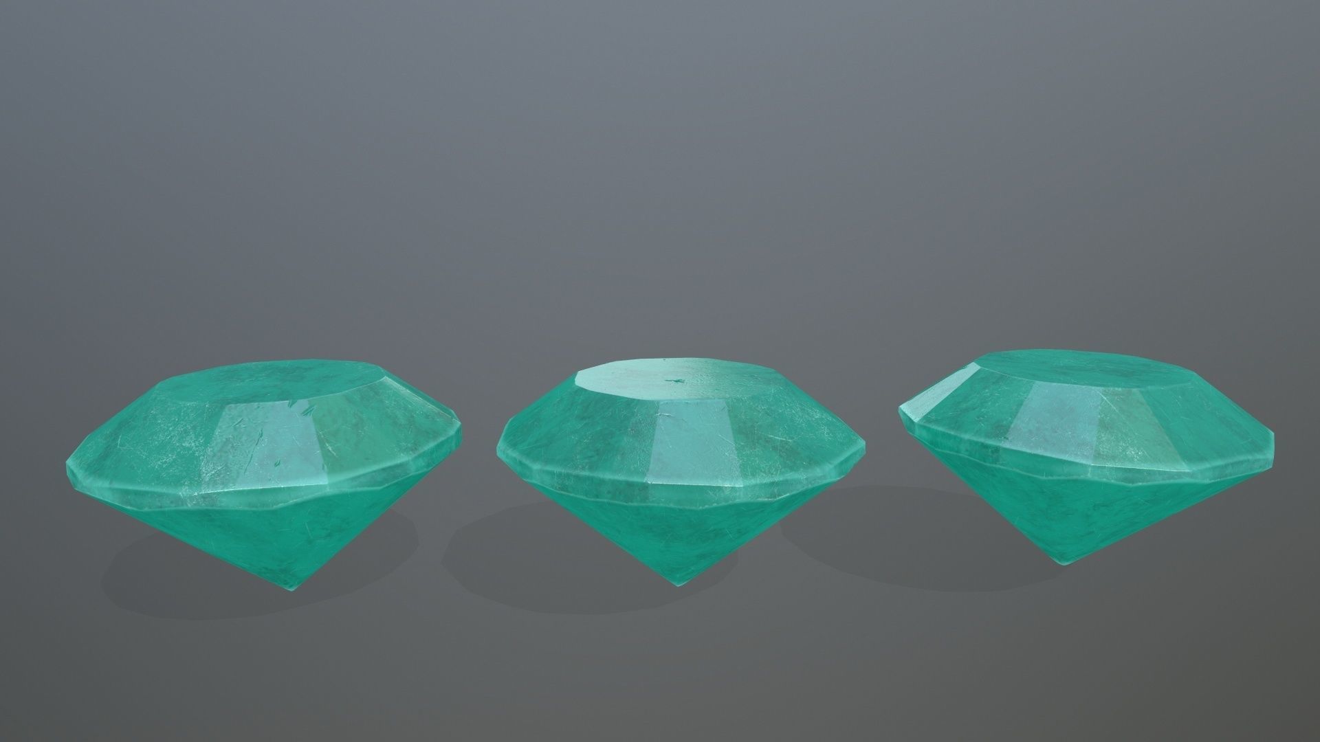 Gem Set emeralds in shapes and sizes Low-poly 3D model_7