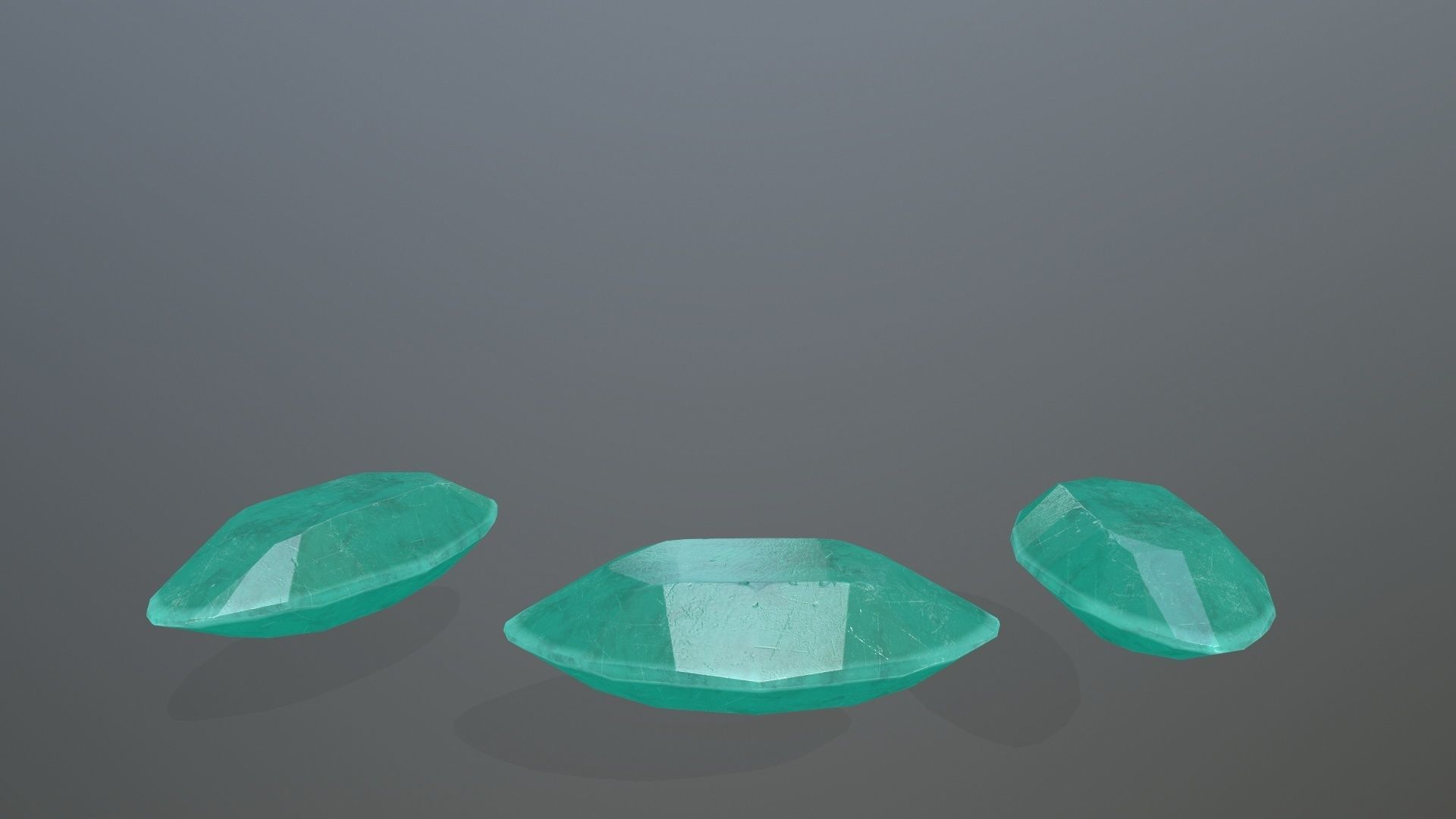Gem Set emeralds in shapes and sizes Low-poly 3D model_13