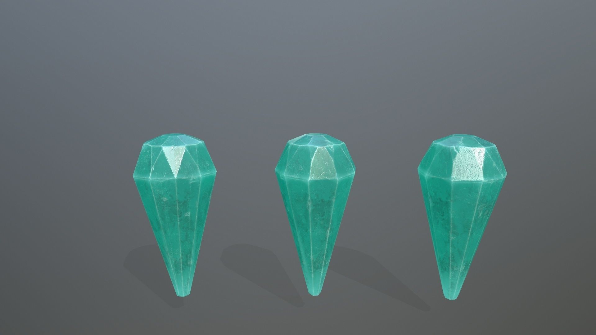 Gem Set emeralds in shapes and sizes Low-poly 3D model_2
