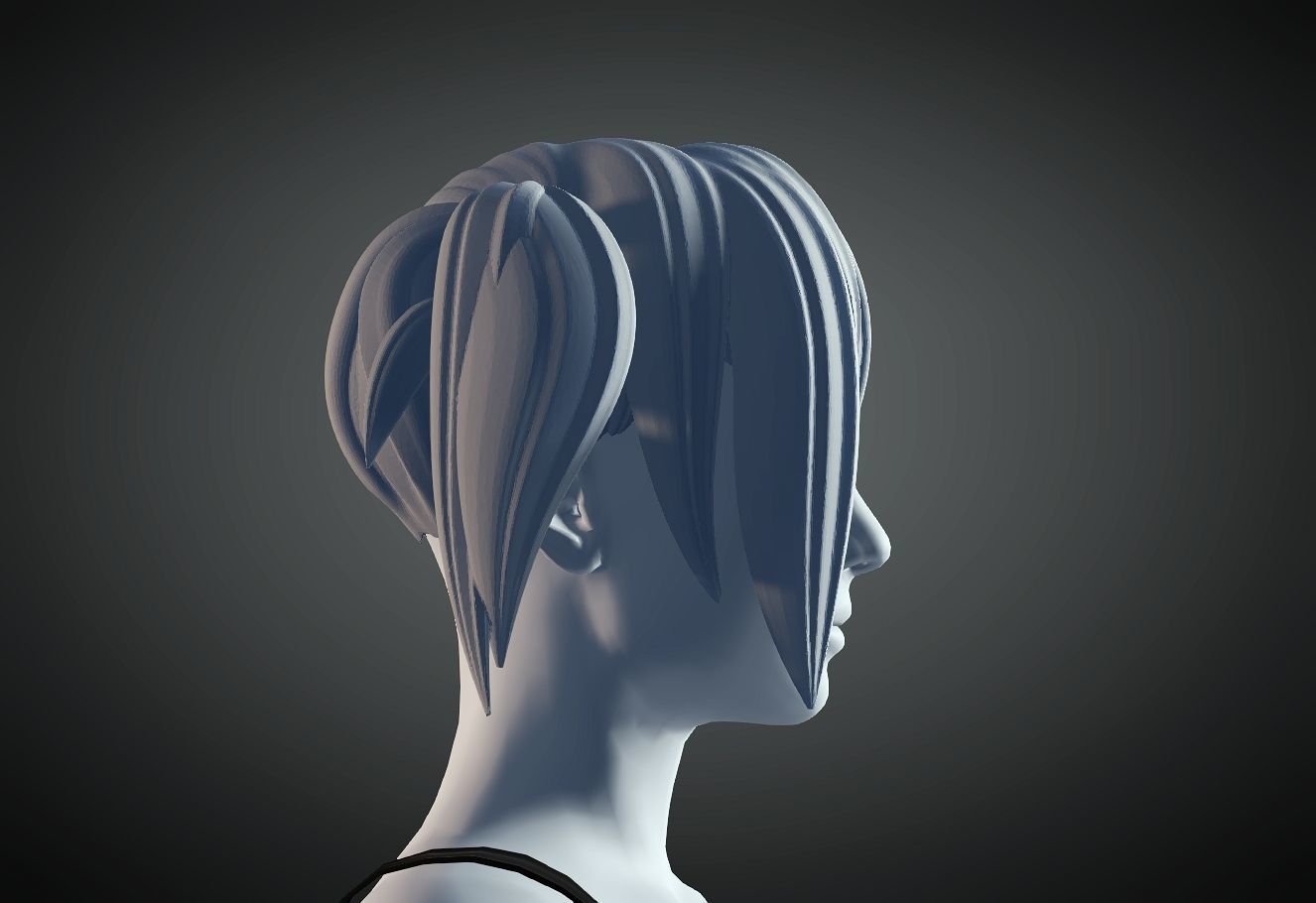 3D Hair style for Female 14 3D model 3D print model_2