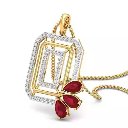 Pear Diamond Pendant 3dm STL FBX OBJ Render Details 3D print model