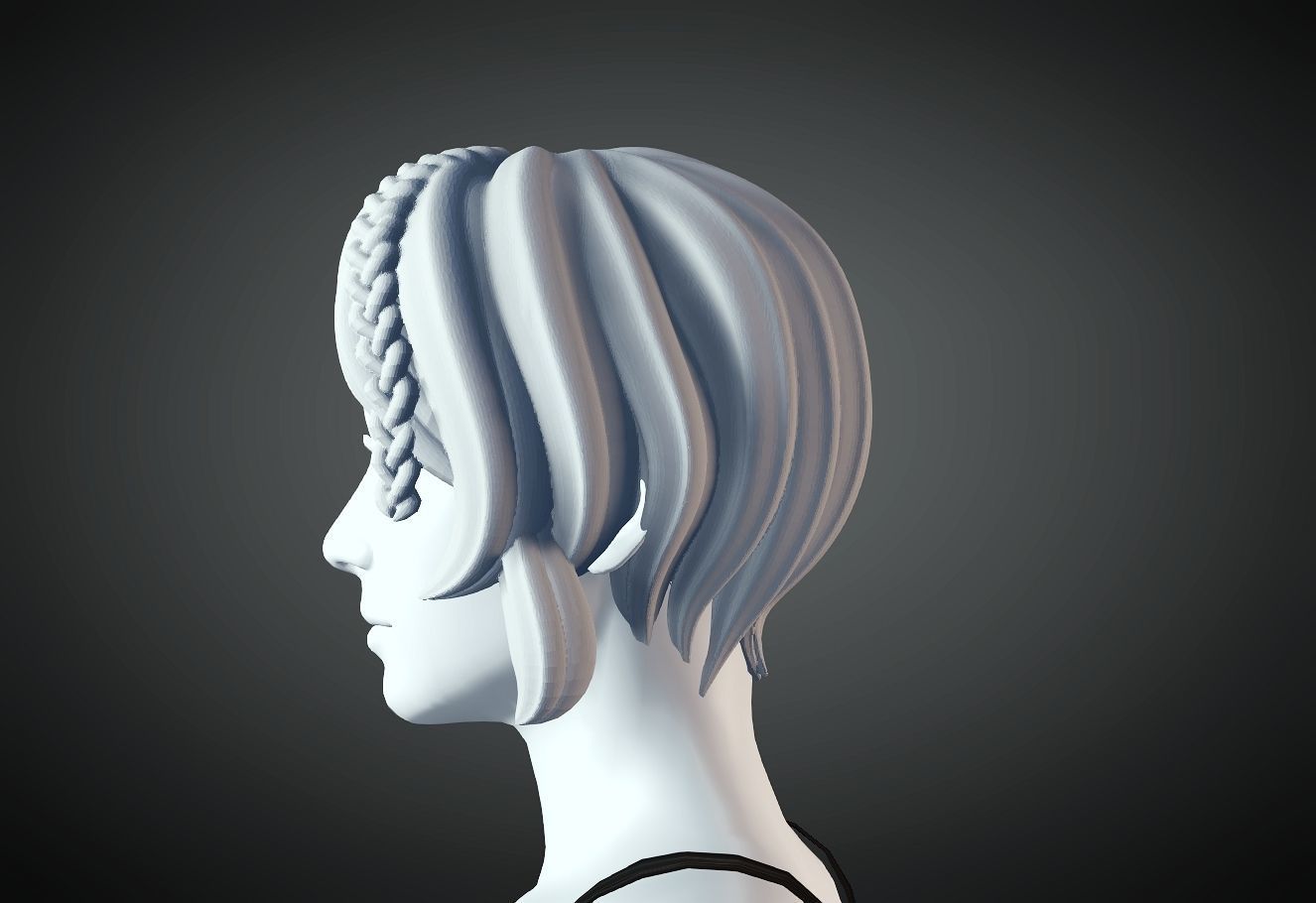 3D Hair style for Female 15 3D model 3D print model_1