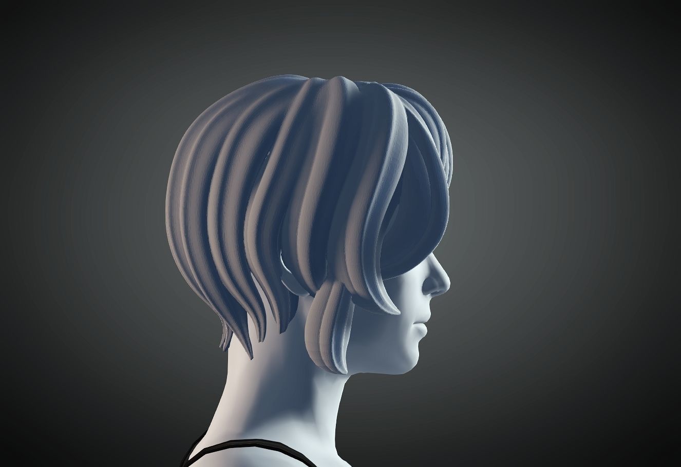 3D Hair style for Female 15 3D model 3D print model_2