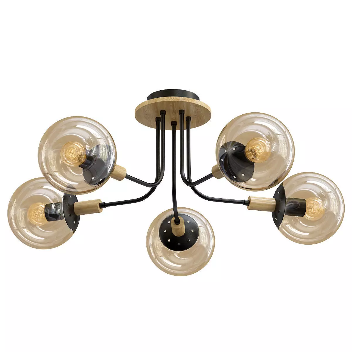 wedo-light-alisiya-66162-01-14-05 ceiling light with five gla... 3D model
