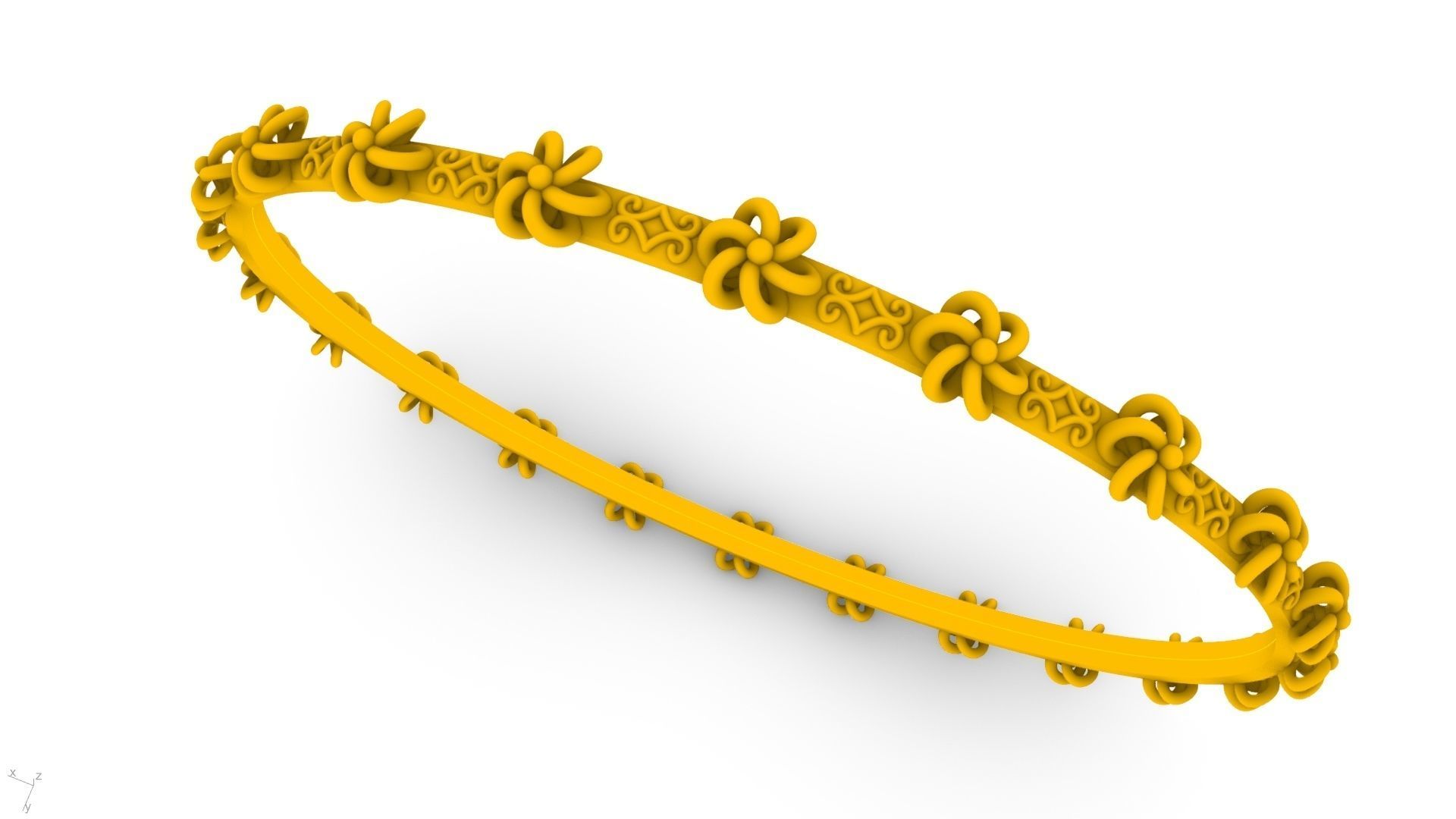 floral garden bangle stl verifed 3D print model_21
