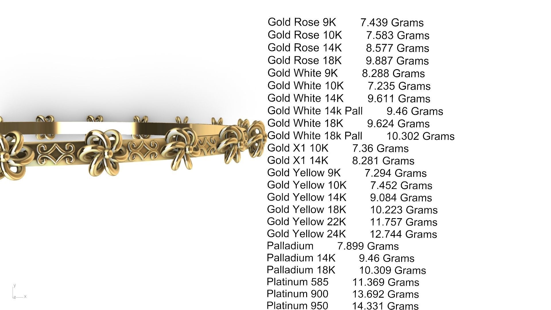 floral garden bangle stl verifed 3D print model_9