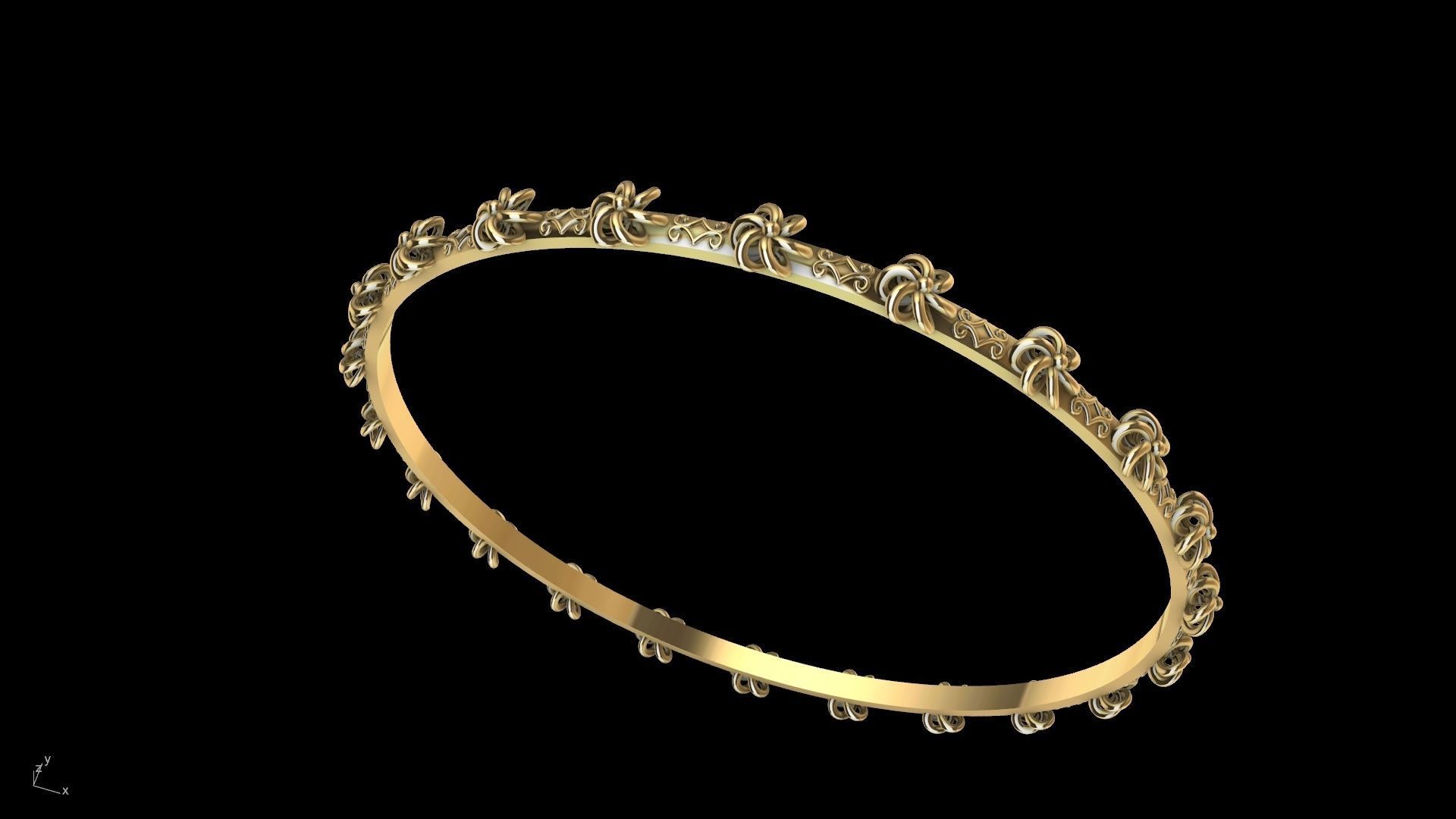 floral garden bangle stl verifed 3D print model_1