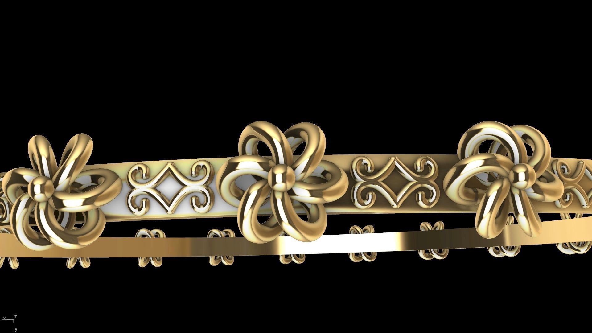 floral garden bangle stl verifed 3D print model_4