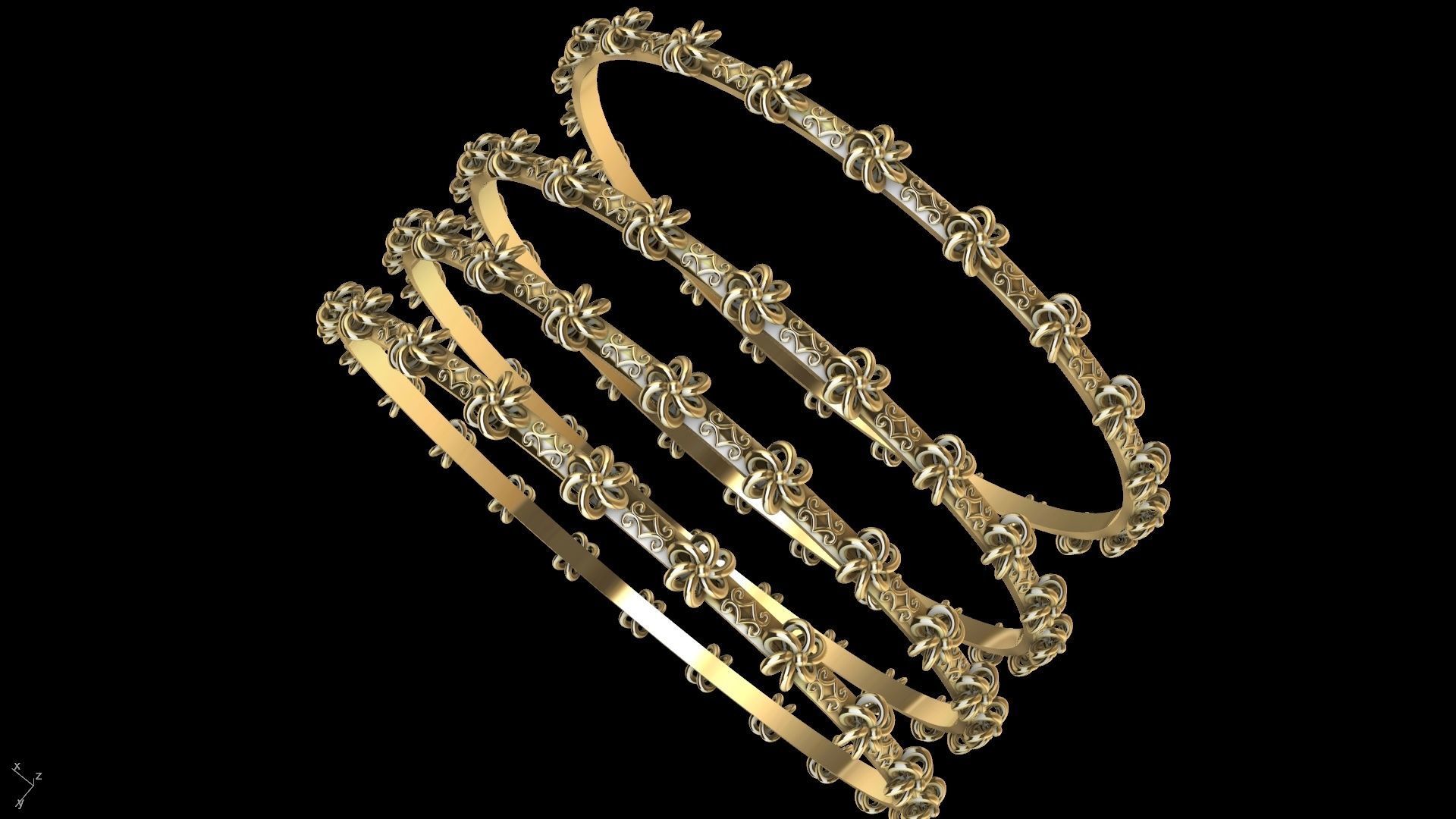 floral garden bangle stl verifed 3D print model_12