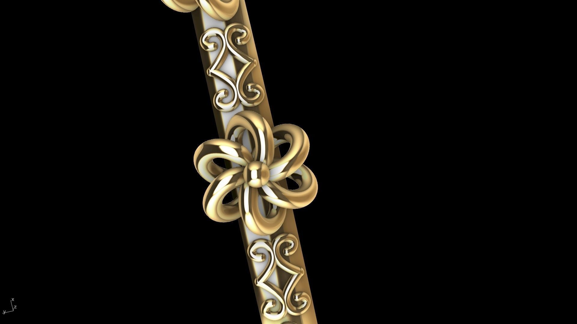 floral garden bangle stl verifed 3D print model_7