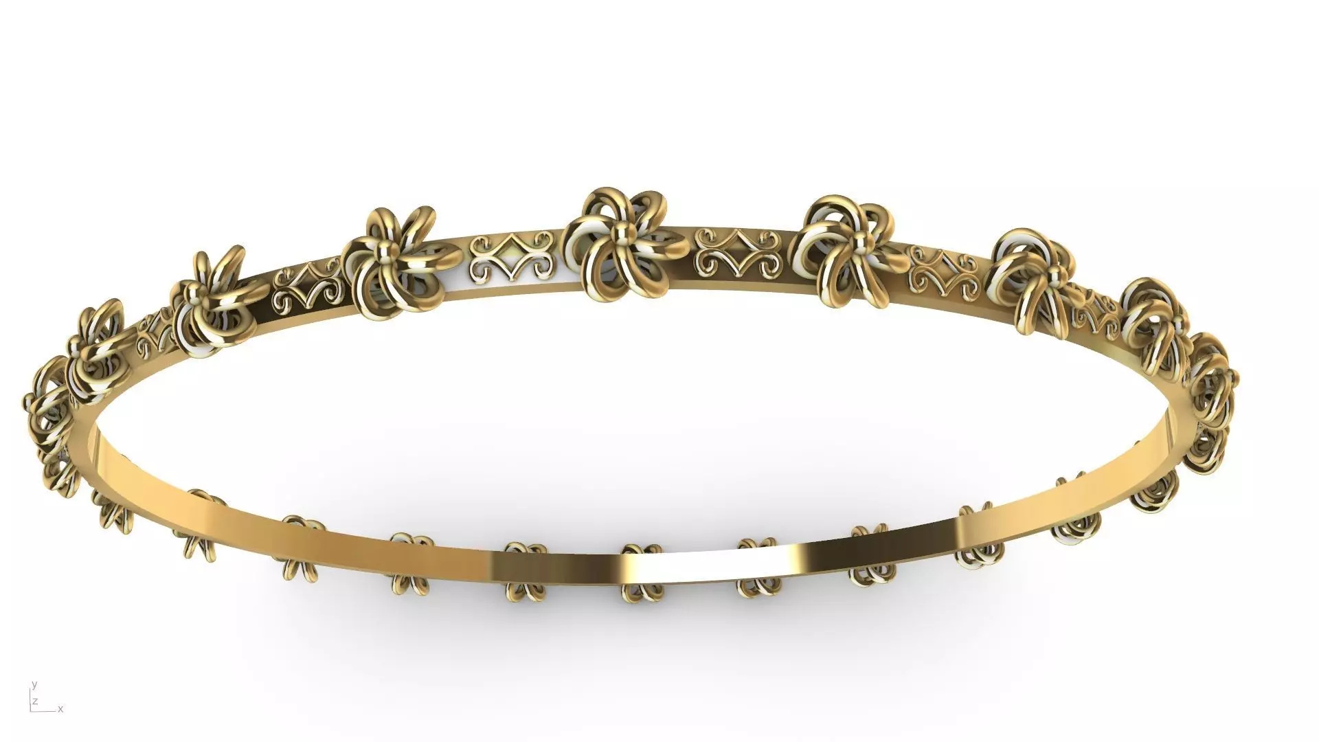 floral garden bangle stl verifed 3D print model_0