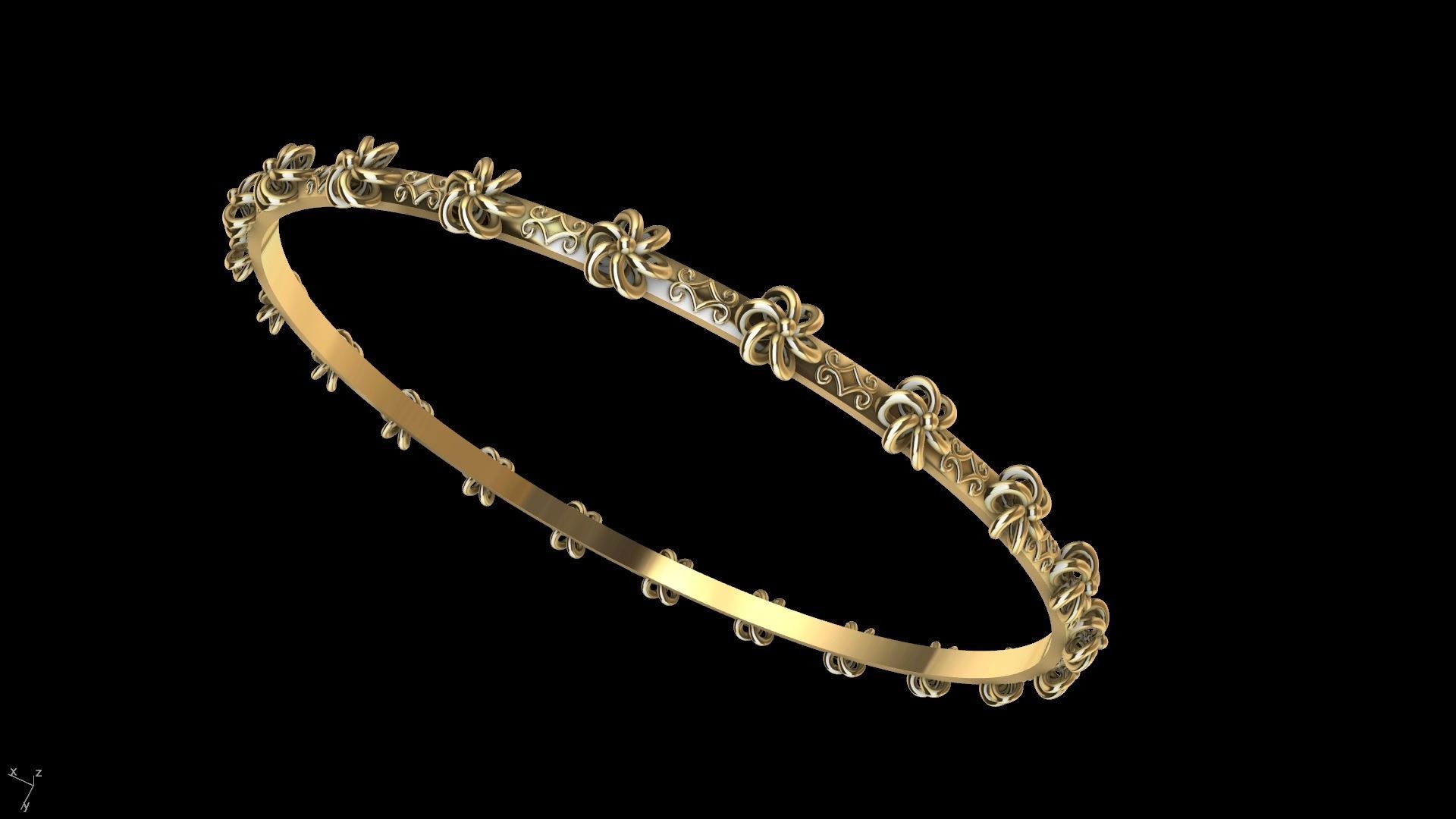 floral garden bangle stl verifed 3D print model_18