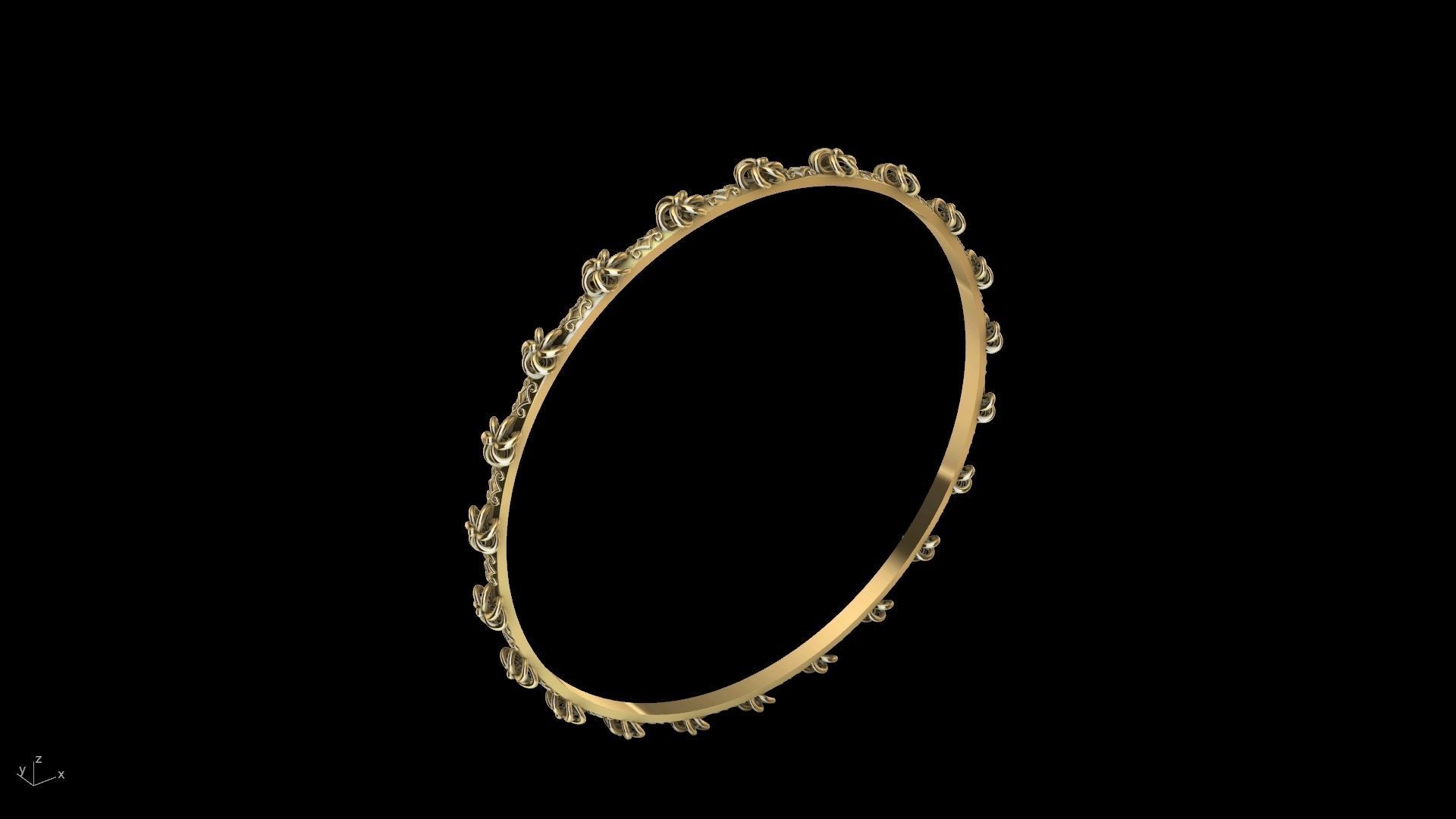 floral garden bangle stl verifed 3D print model_10