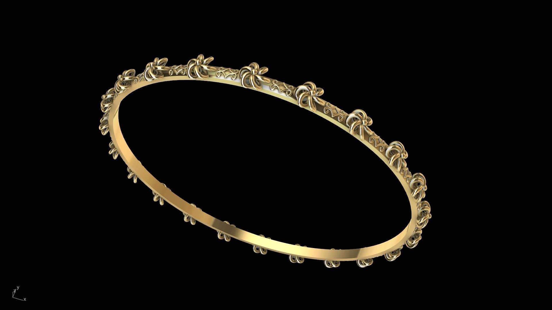 floral garden bangle stl verifed 3D print model_5