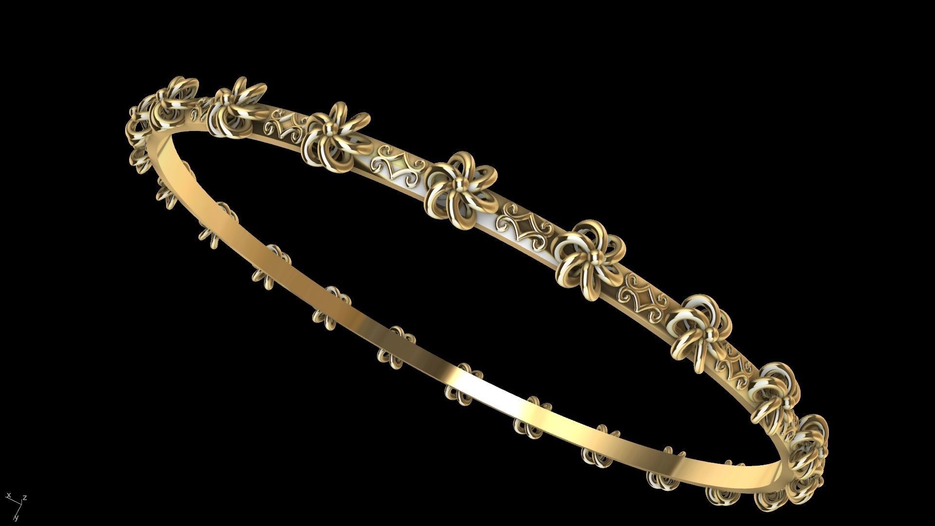 floral garden bangle stl verifed 3D print model_15