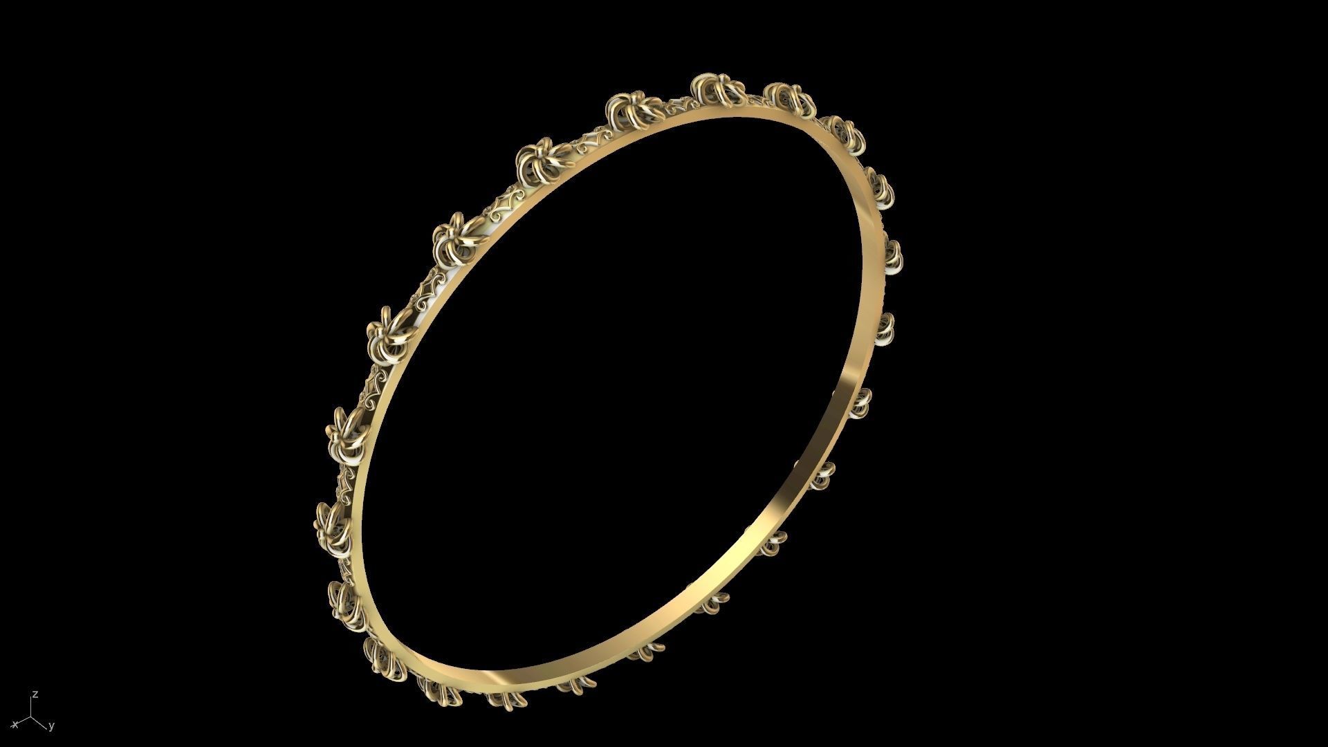 floral garden bangle stl verifed 3D print model_17