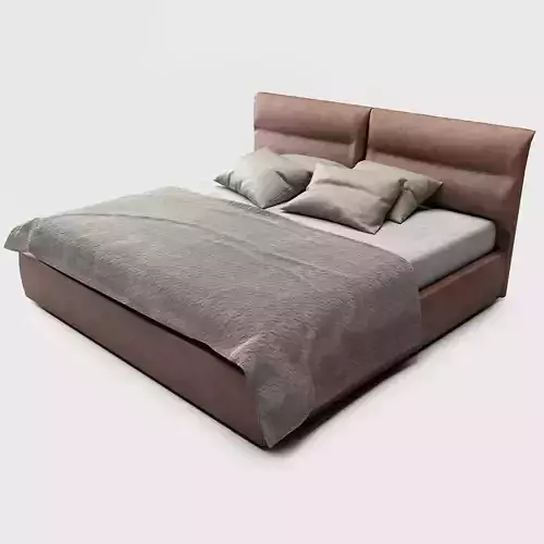 Comfy bed Low-poly 3D model