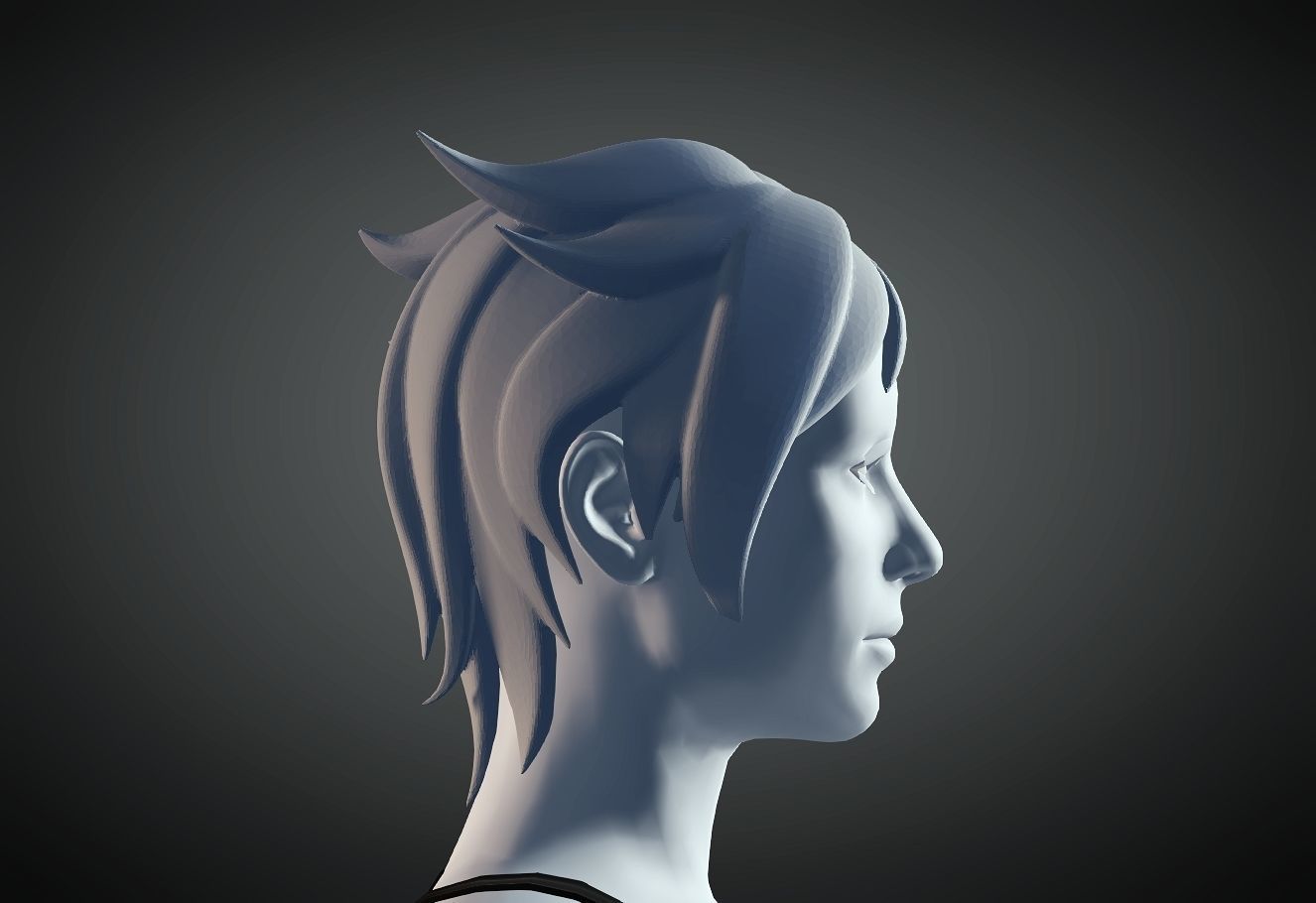 3D Hair style for Female 19 3D model 3D print model_2