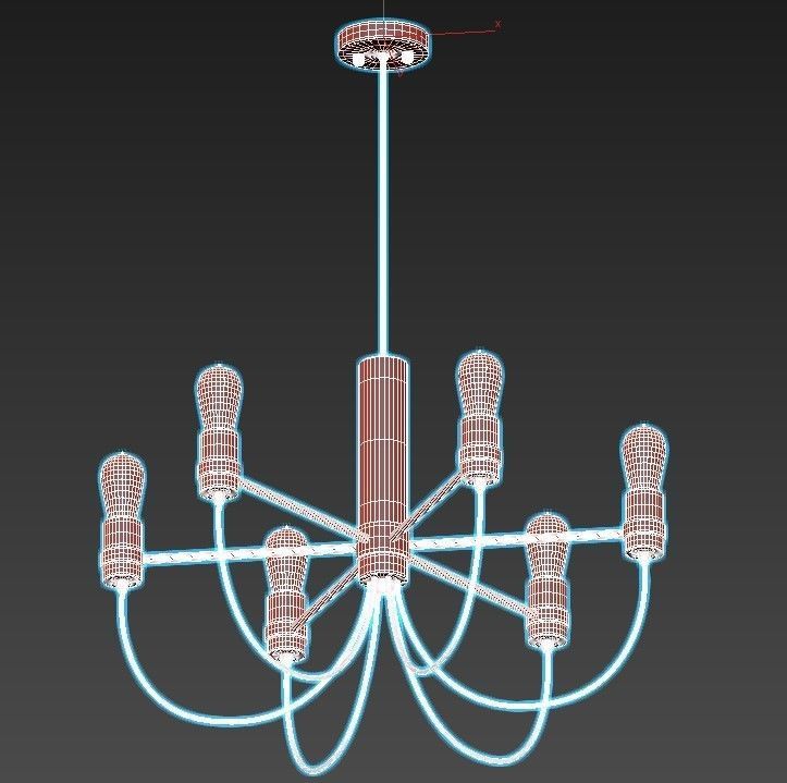 Favourite-Nano-1522-6P chandelier with six lights 3D model_3