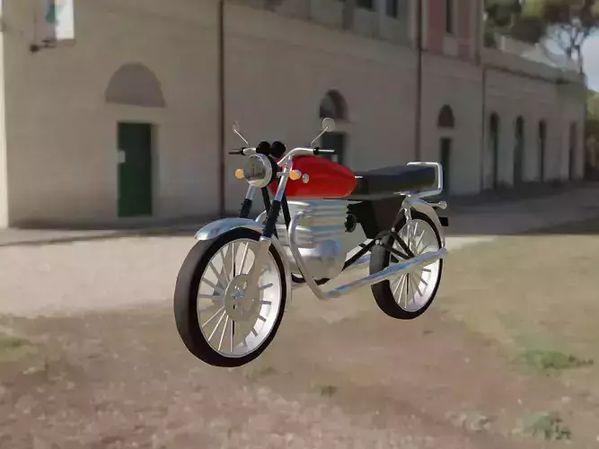 Low Poly Motor Bike 3D Model