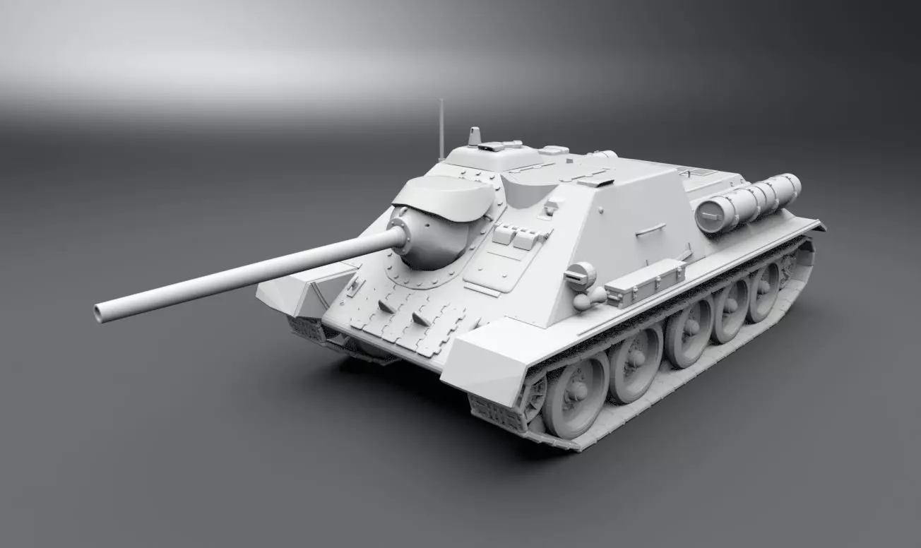 SU85 Scale model   3D print model_0