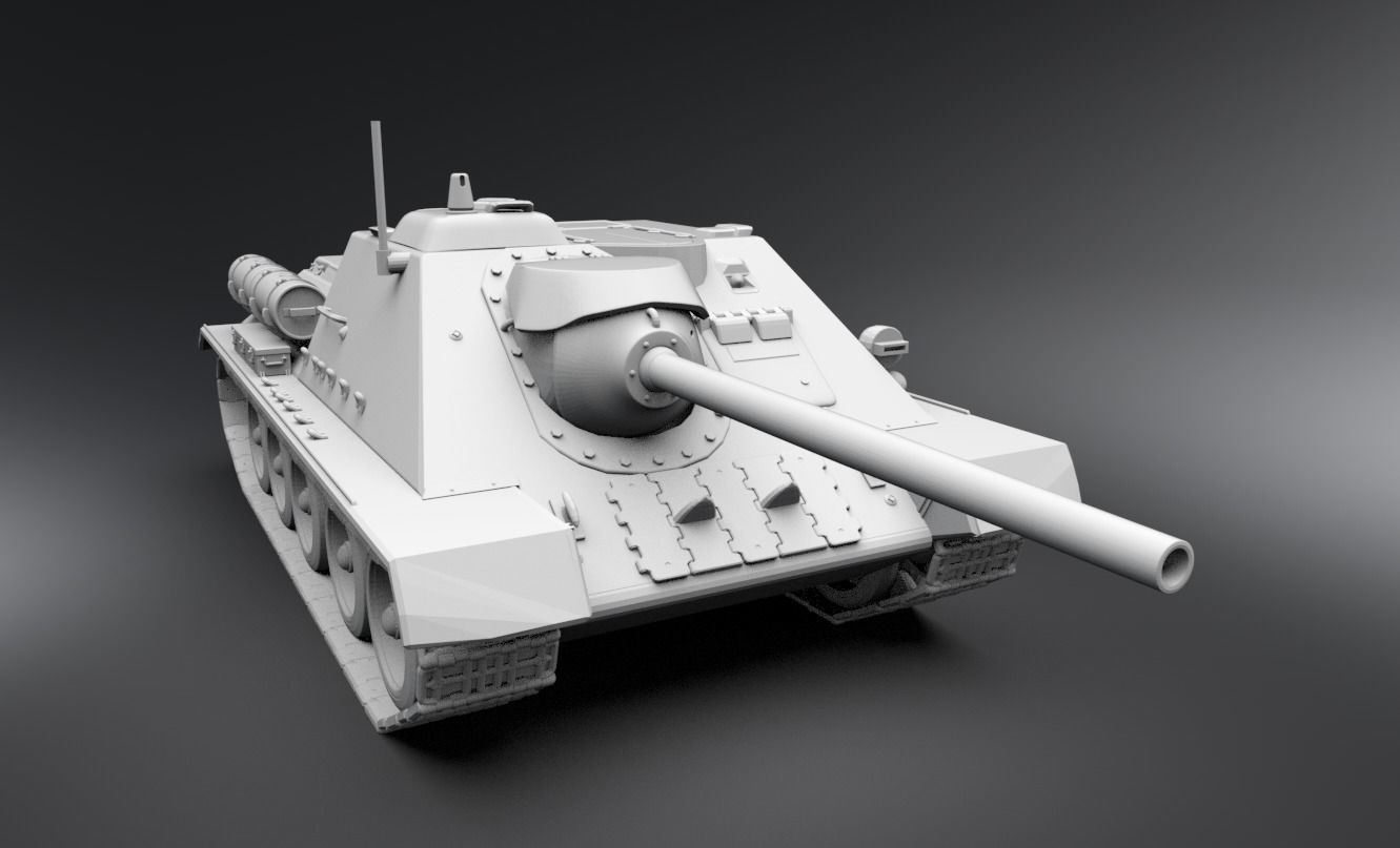 SU85 Scale model   3D print model_4