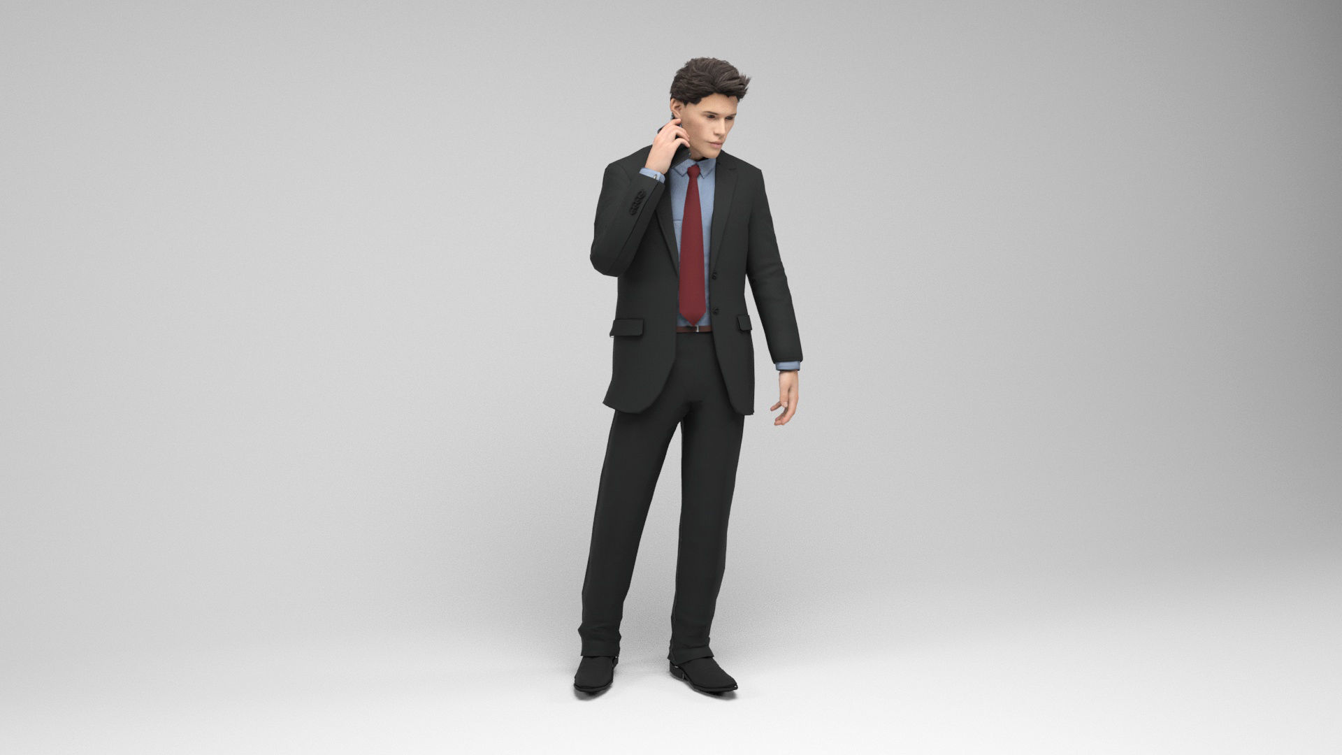 Businessman 1 Low-poly 3D model_1